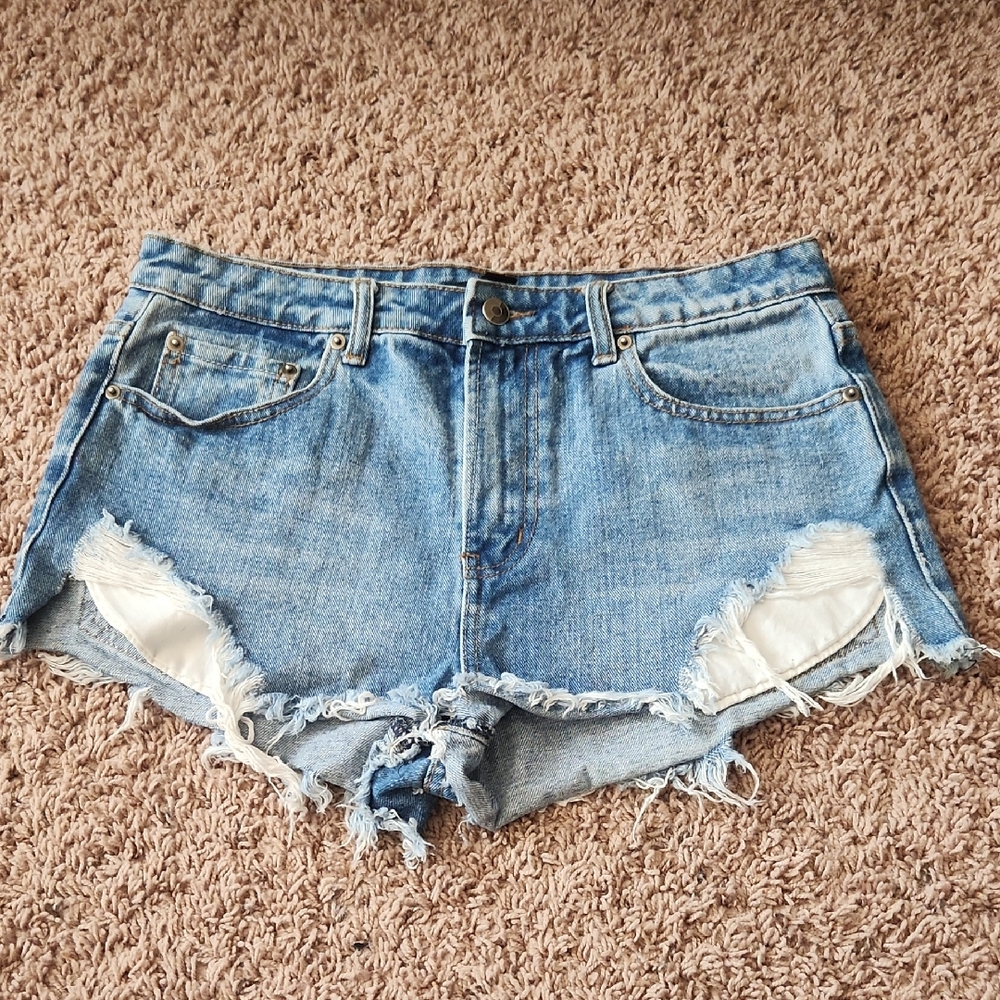 Forever 21- Women's - Distressed High Waist Denim Shorts - Sz 29